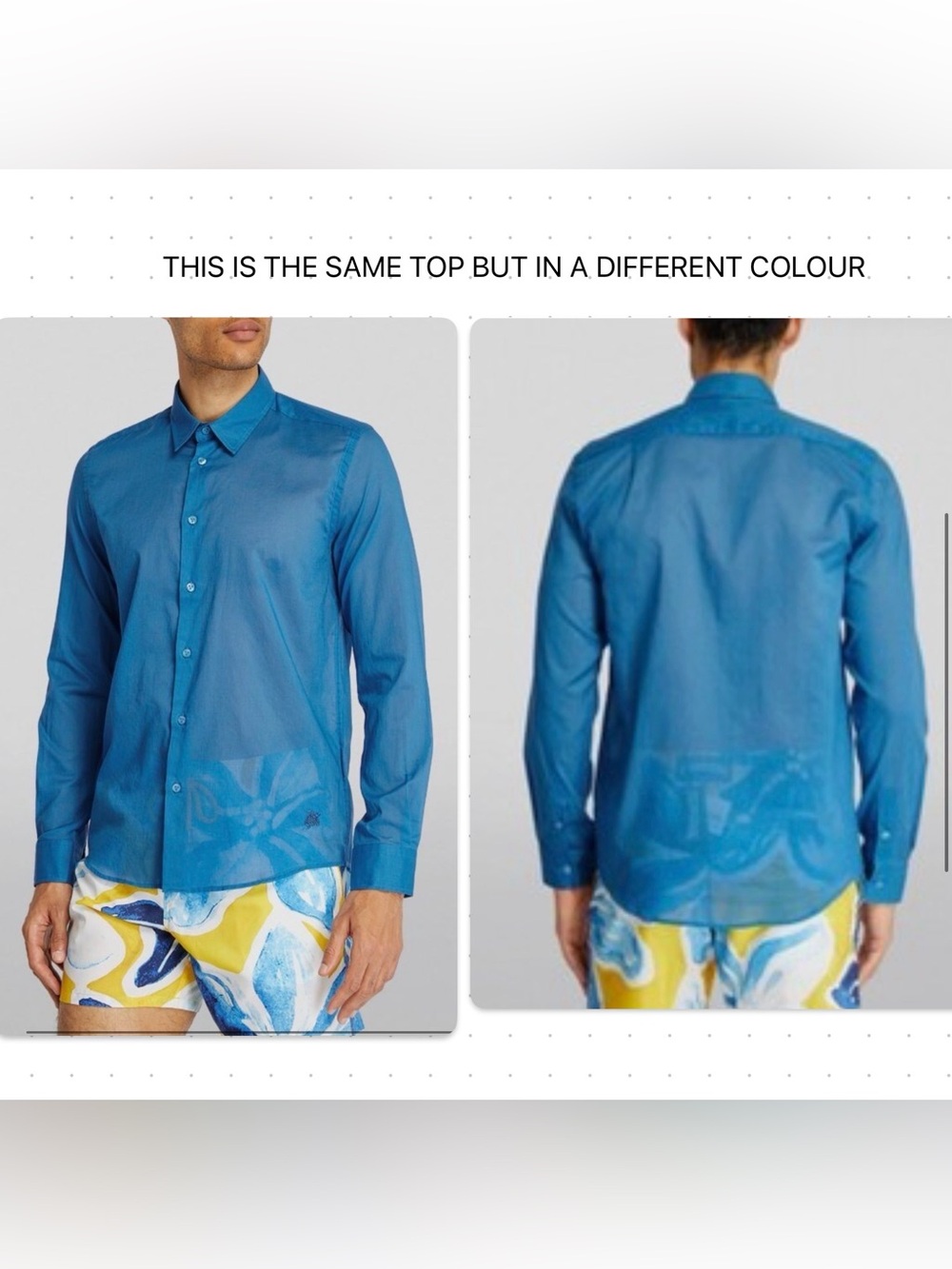 VILEBREQUIN Cotton Voile in a Dark Turquoise Shade Long-Sleeve Button-Up Shirt